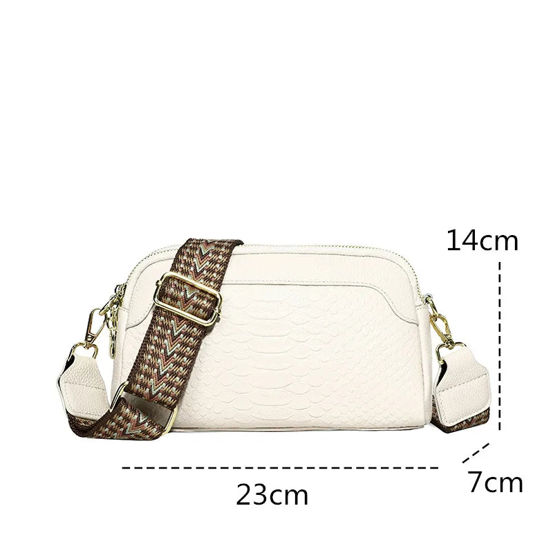 Lederen Messenger Tas met Crocodile Patroon