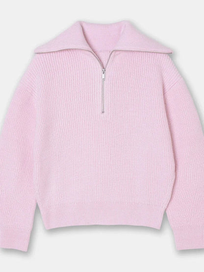 Dames Trui Wijd Met Turtleneck En Gestreepte Details