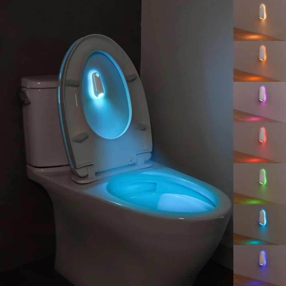 Toilet Nachtlampje Met Bewegingssensor RGB 7 Kleuren Oplaadbaar Waterdicht IPX3
