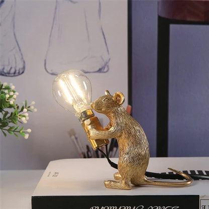 Decoratieve Muizenlamp Hars LED Verlichting Zittend of Liggend Wit Goud Zwart Tafel- en Nachtkastlamp voor Woonkamer Slaapkamer Kinderkamer