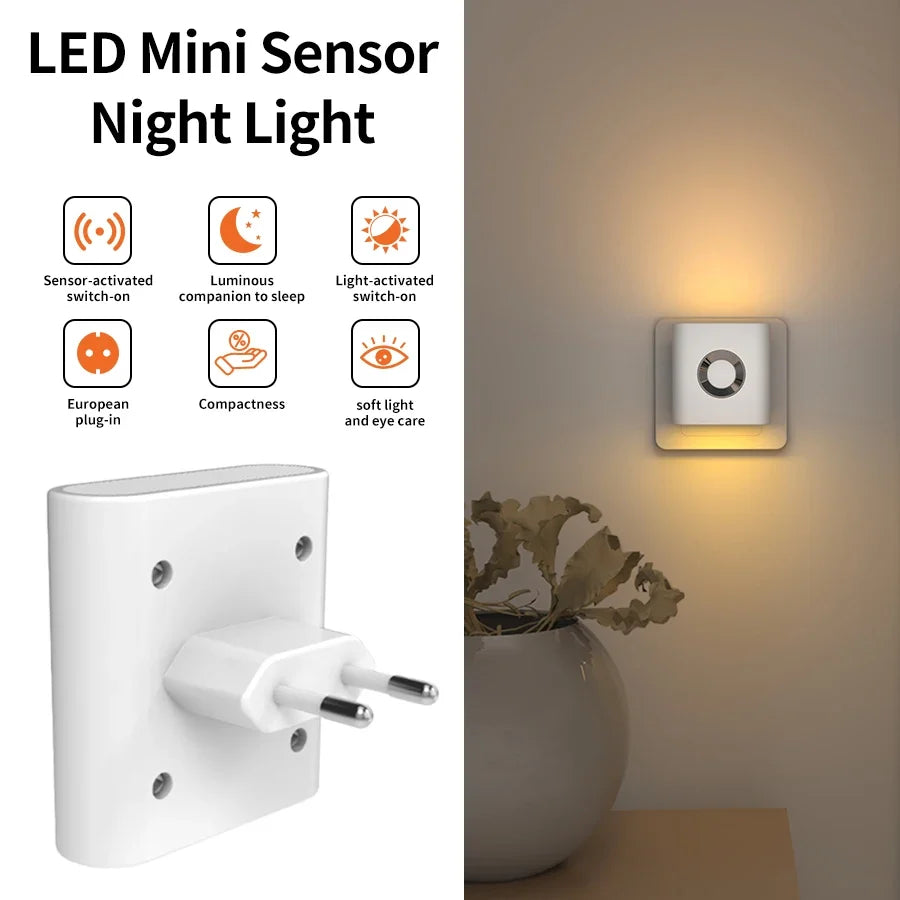 LED Wandlamp Stopcontact Bewegingssensor 5.8G Radar Warm Wit Slaapkamer Gang Toilet Nachtlamp Automatisch Sensor Nachtlicht Plug-in