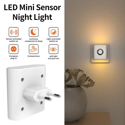 LED Wandlamp Stopcontact Bewegingssensor 5.8G Radar Warm Wit Slaapkamer Gang Toilet Nachtlamp Automatisch Sensor Nachtlicht Plug-in
