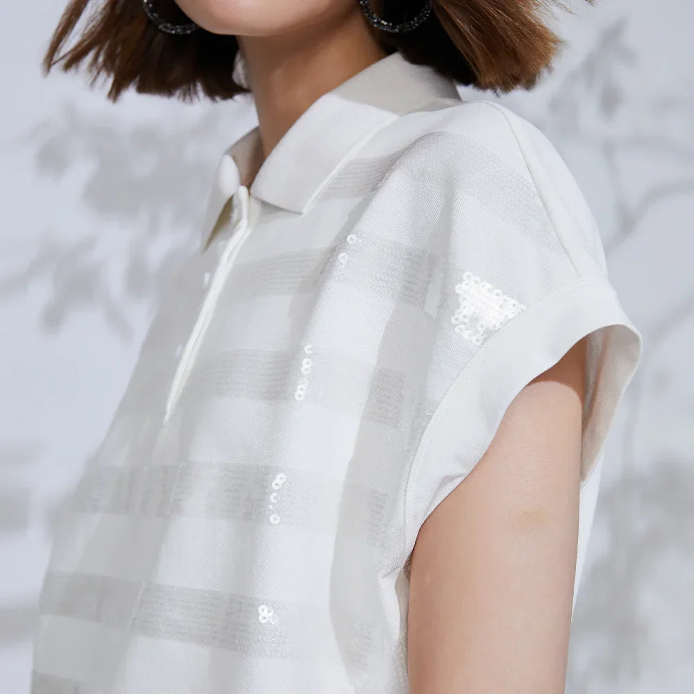 Vrouwelijke Katoenen Blouse Elegante Stijl