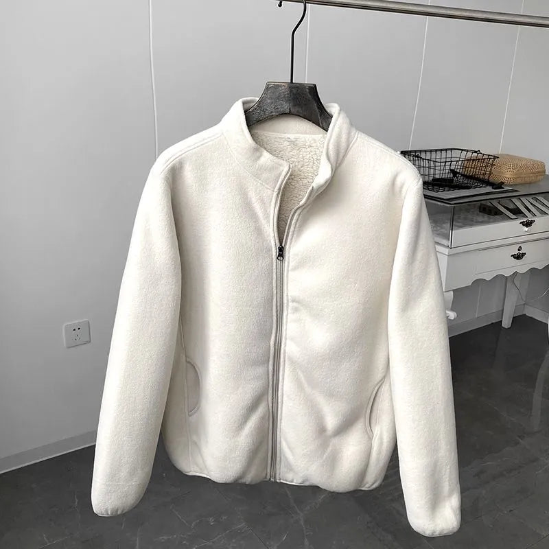 Zachte Fleece Jas met Opstaande Kraag Warm en Comfortabel - StudioMarella