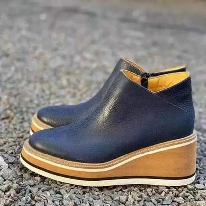 Dames Enkelboots Plateauzool Rits Sluiting