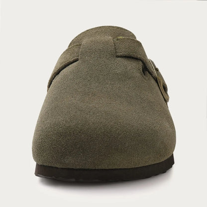 Leren Slippers voor Dames met Kurksok