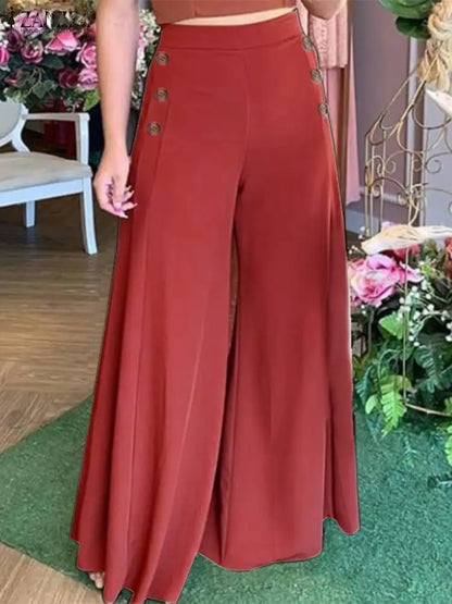 Rode Dames Pantalon Oversized Losse Zomerbroek - StudioMarella