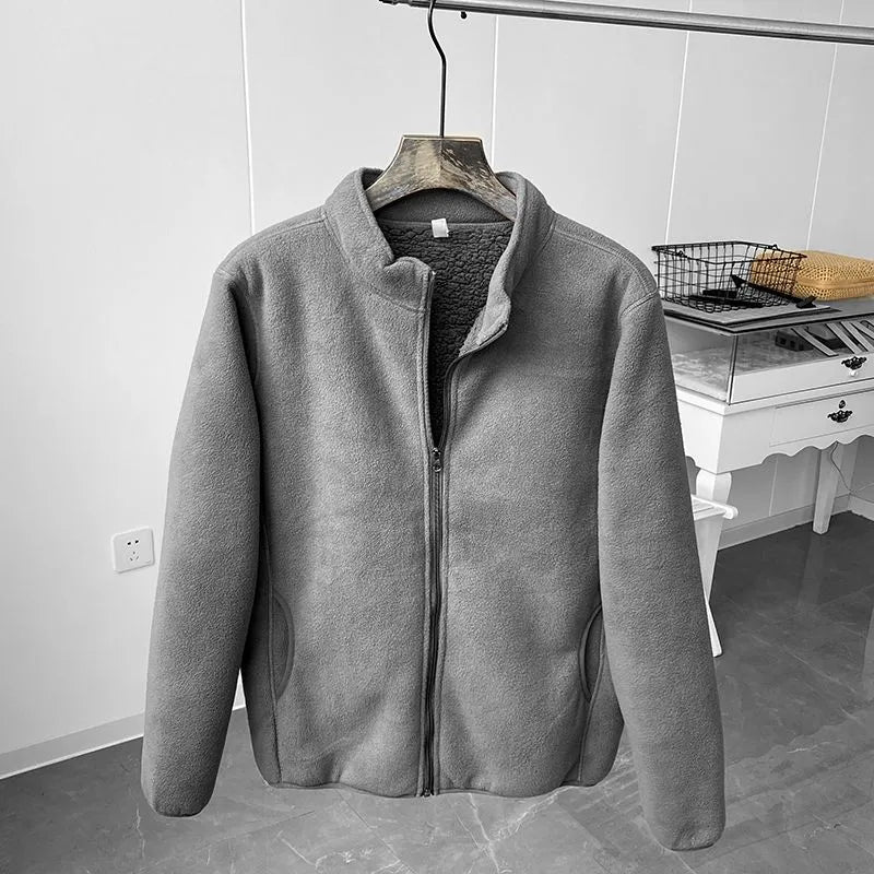 Zachte Fleece Jas met Opstaande Kraag Warm en Comfortabel