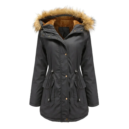 Waterdichte Parka Lange Warmte Kunstbont Jas