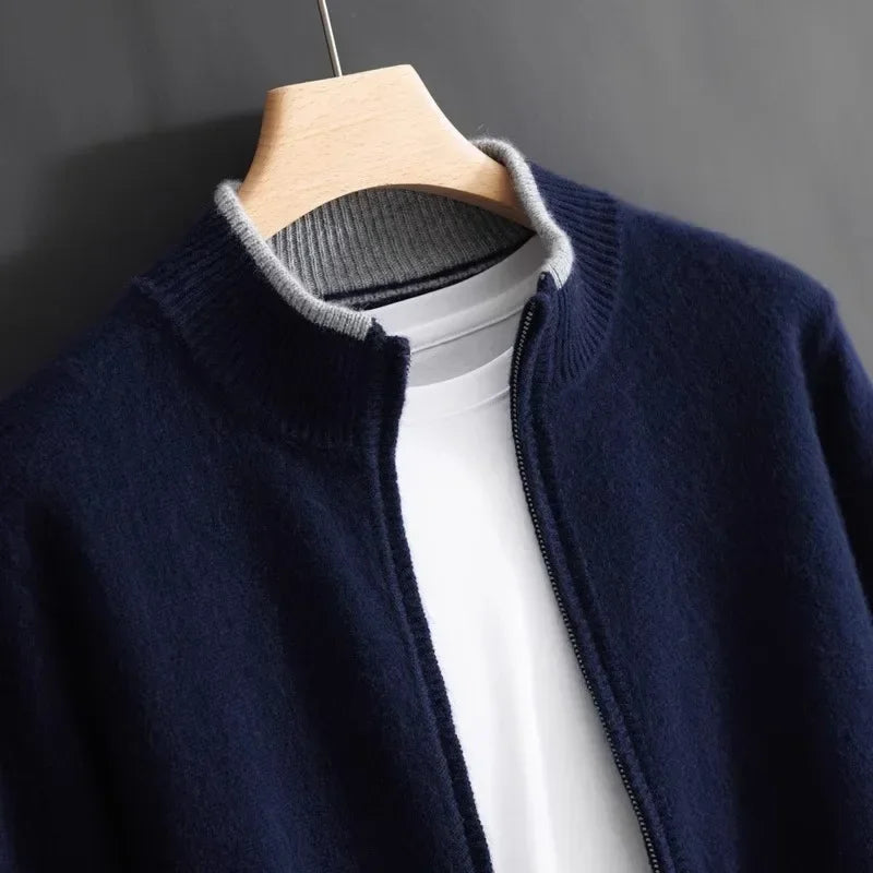 Elegante Herenjas Aurelio Stijlvol Zwarte Jas