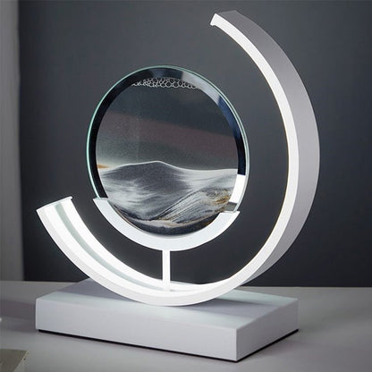 LED tafellamp acryl draaibaar zandlandschap zwart woonkamer slaapkamer sfeerlamp nachtlamp decoratieve lamp