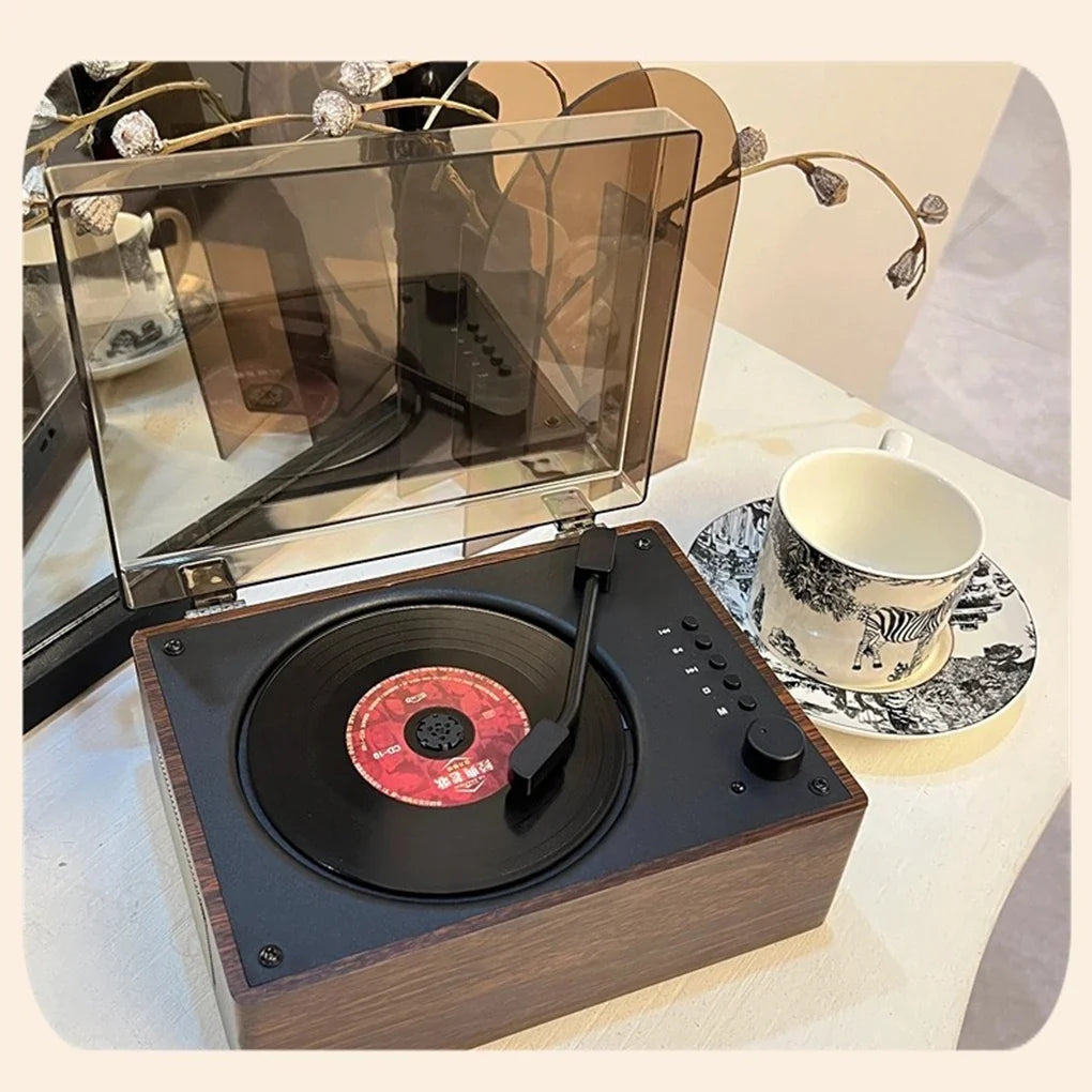 Retro CD-speler Bluetooth 5.1 Draagbaar Hout USB AUX Woonkamer Slaapkamer Muziekspeler Oplaadbaar Afstandsbediening Vintage
