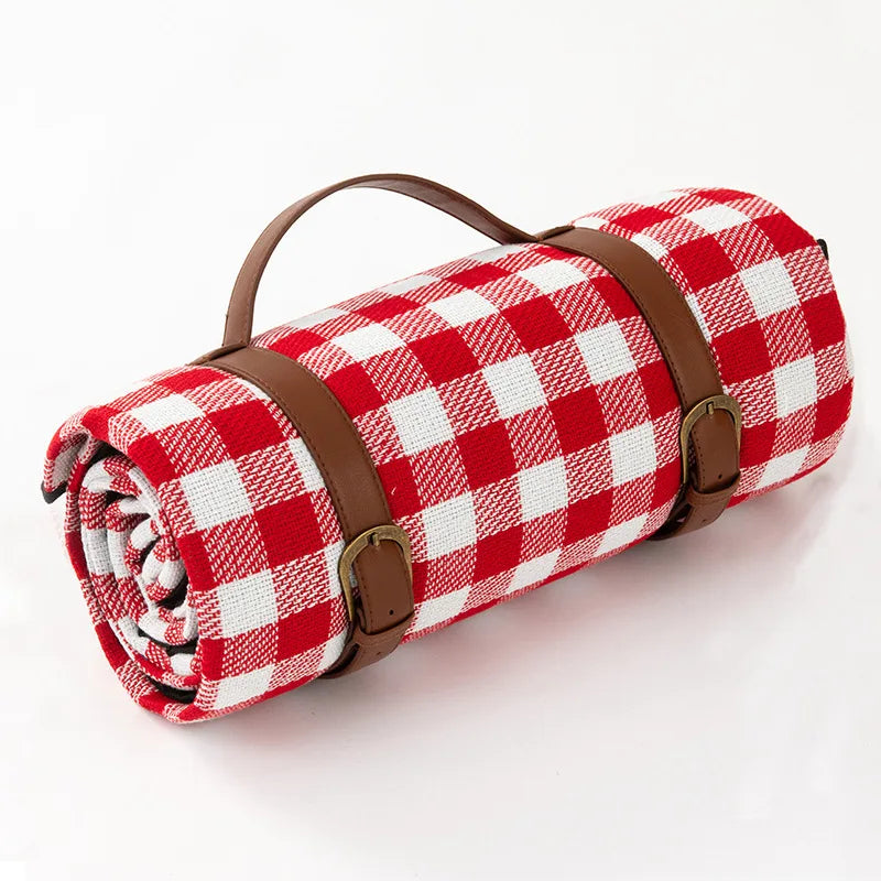 Picknickdeken Waterdicht Geruit Met Draagriem 150x200 Of 200x200 cm