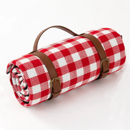 Picknickdeken Waterdicht Geruit Met Draagriem 150x200 Of 200x200 cm