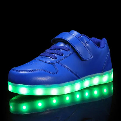 LED Kinderschoenen Sneakers Synthetisch Rubber Roze Met Licht Speelgoed Schoenen Klittenband Verlichting Kinderen
