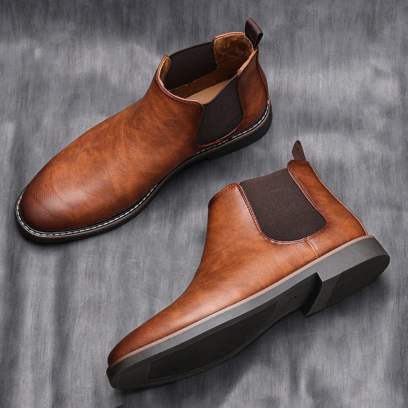 Zwarte Chelsea Boots voor Heren van Leer