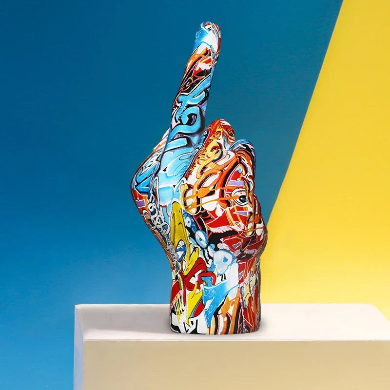 Beeldje Sculptuur Brutale Uitstraling Resin Decoratie Zwart 19cm Binnen Buiten