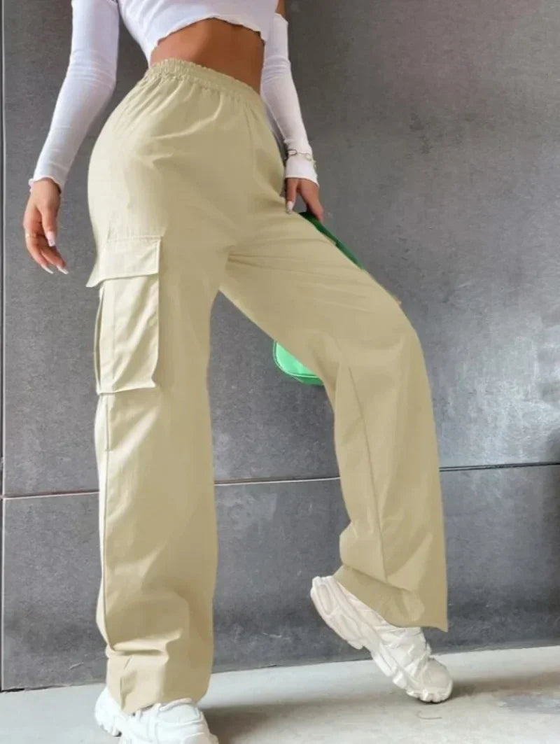 Dames Oversized Cargo Broek Legergroen Stijlvol