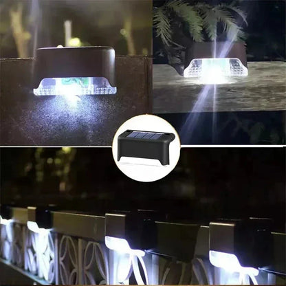 Zonnetuinlampjes Set 8 Stuks Trapverlichting Automatisch Warm of Koud Licht LED 0,5W PVC Waterdicht voor Trappen Terrassen Tuinpaden Zonne-energie Draadloos Schemeringssensor