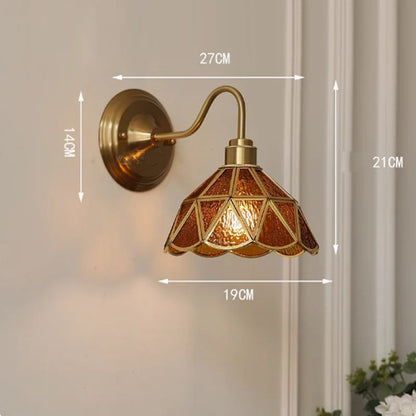 Wandlamp Tiffany Gebrandschilderd Glas Koper E27 Slaapkamer Woonkamer Gang Retro Vintage Wandverlichting Sfeerverlichting Klassiek
