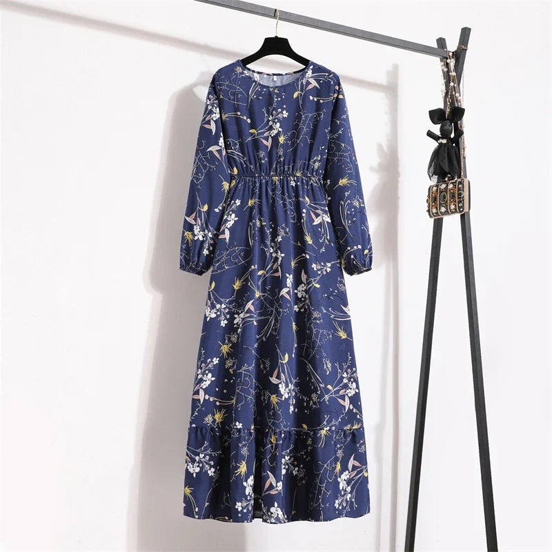 Elegante Zomerjurk Bloemenprint Lange Jurk voor Vrouw