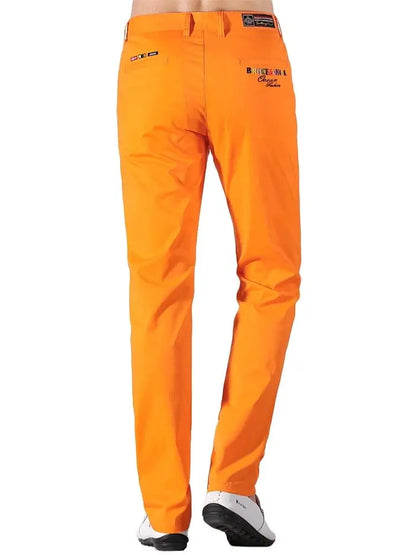 Mannenbroek Oranje Casual Stretch voor Dagelijks Gebruik
