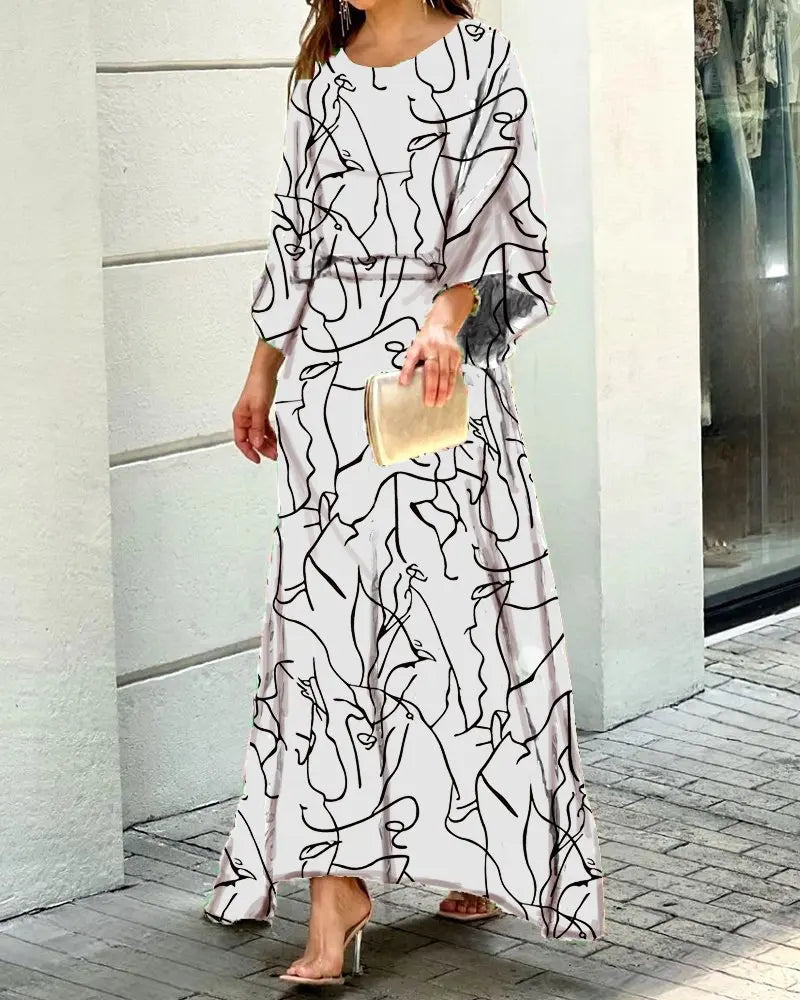 Tweedelige Set Elegante Jurk en Broek Combo