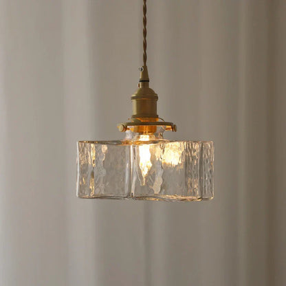 Hanglamp Glas Retro Textuur Vintage Messing E27 Keuken Eiland