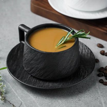 Keramische Koffiemok met Schotel – Scandinavisch Servies voor Koffie en Thee