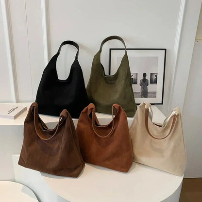 Grote Suède Tote Tas voor Vrouwen