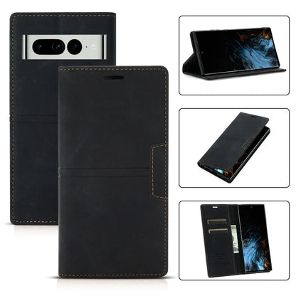 Leren Wallet-Hoesje voor Google Pixel met Magnetische Sluiting en Kaarthouder