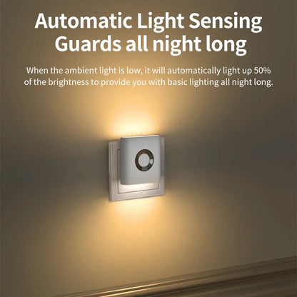 LED Wandlamp Stopcontact Bewegingssensor 5.8G Radar Warm Wit Slaapkamer Gang Toilet Nachtlamp Automatisch Sensor Nachtlicht Plug-in