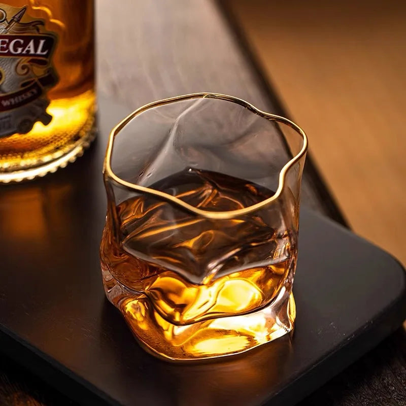 Luxe Whisky Glazen Set 2 Stuks - Getextureerd Glas 300ml - Elegante Tumbler voor Whiskey Liefhebbers - Premium Drinkglazen voor Thuis en Bar