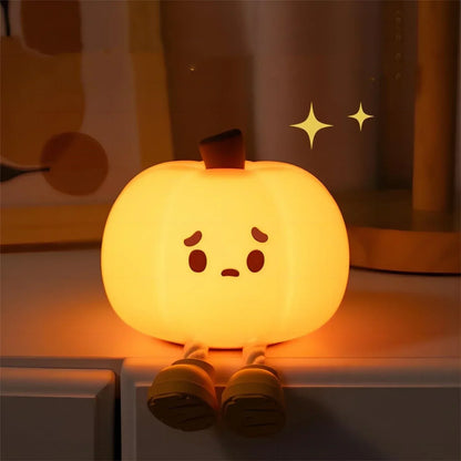 Decoratief Pompoennachtlampje met Touch-bediening en Dimfunctie – Sfeerverlichting voor Kinderen en Volwassenen
