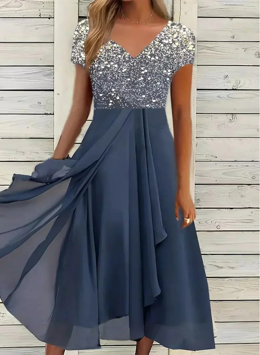 Feestjurk Chiffon Lange Vloeiende Rok Elegant
