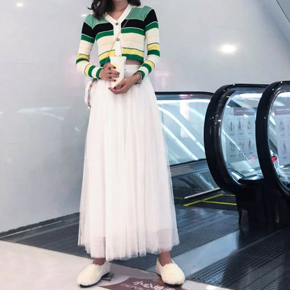 Elegante Baljurk Rok van Tulle met Lange Sleeves