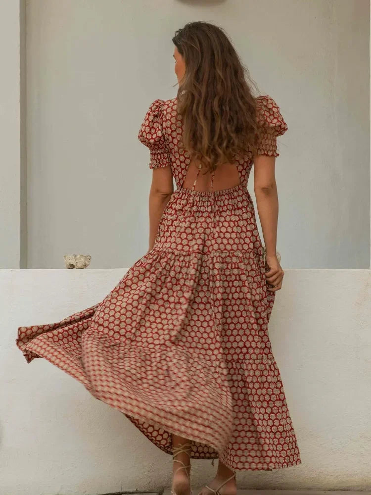 Retro Jurk met Bloemenprint en Vrouwelijke Pasvorm