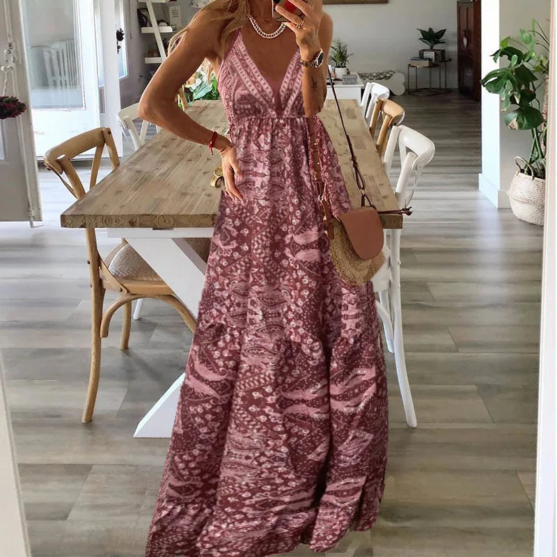 Zomerjurk Vrouwen Maxi Jurk Boho Chic Stijl