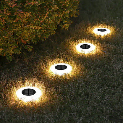 Solar Tuinverlichting 4-delig Set voor Paden en Borders Weervast LED Buitenlampen Automatisch Dag-Nacht Sensor Zwart