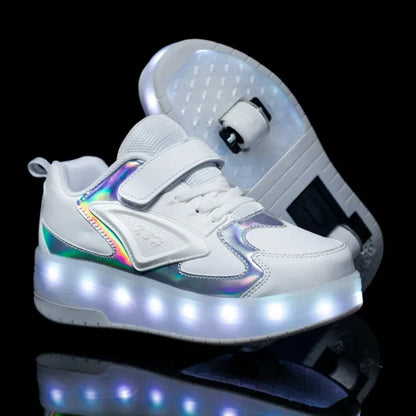 LED Rolschaatsen voor Kinderen met Verlichting en Verstelbare Wielen