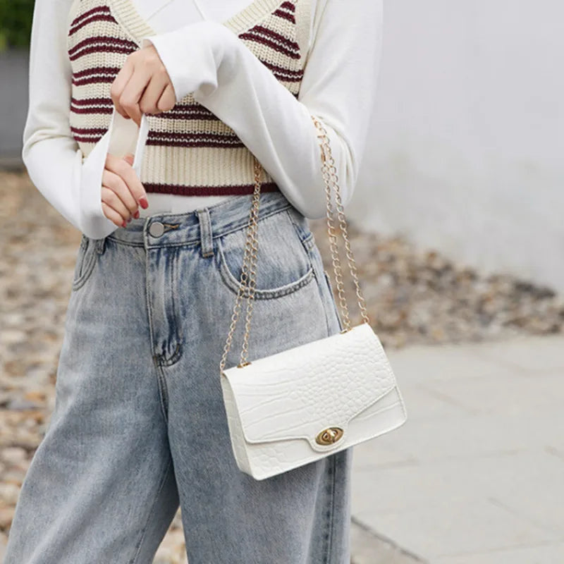 Vierkante Schoudertas Leer Chic Design