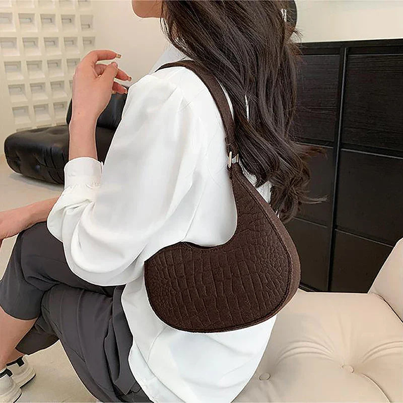 Halve Maan Handtas Leer Chic Design