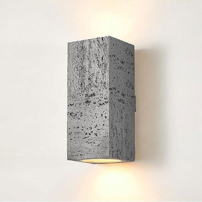 Japandi Wandlamp Travertijn Look Cement Rechthoek Warm Licht Woonkamer Slaapkamer