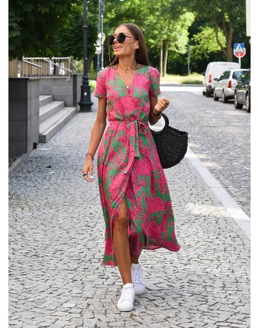 Kleurrijke Zomerjurk Vrouwen Jurk Floral Print - StudioMarella