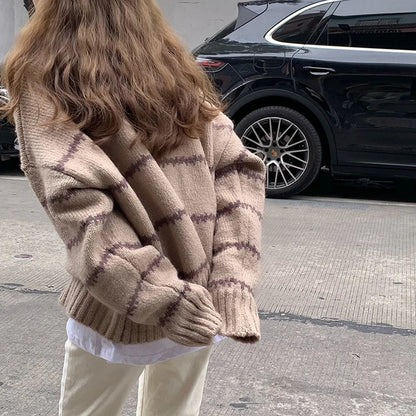Dames Trui Oversized Wit Gebreid Warm