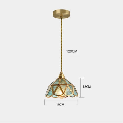 Hanglamp Tiffany Gebrandschilderd Glas Koper E27 Woonkamer Eetkamer Slaapkamer Vintage Retro Pendel Lamp Sfeerverlichting Keuken Gang