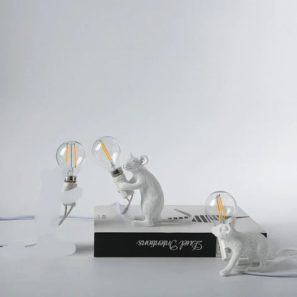 Decoratieve Muizenlamp Hars LED Verlichting Zittend of Liggend Wit Goud Zwart Tafel- en Nachtkastlamp voor Woonkamer Slaapkamer Kinderkamer