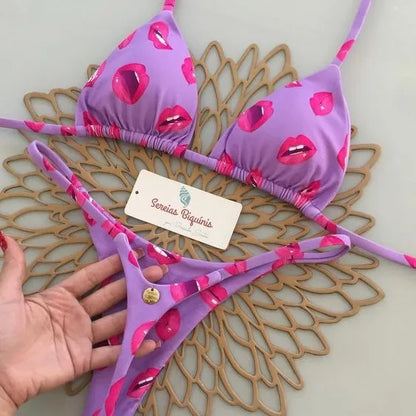 String Bikini Set van Zijde voor Vrouw
