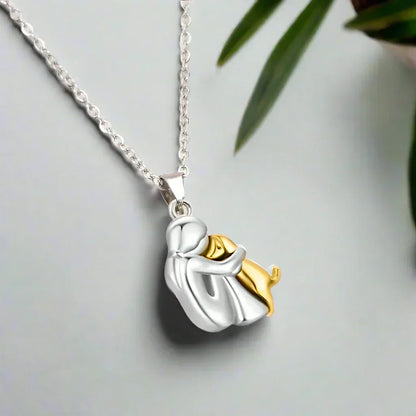 Knuffelige Omarming Ketting Symboliek Hond Kat Vrouw Man Goud Zwart Rosé