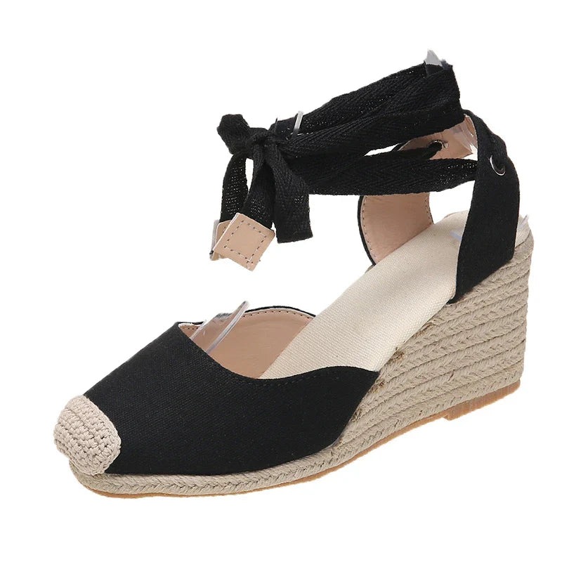 Vrouwensandalen Comfortabel Espadrille met Enkelband